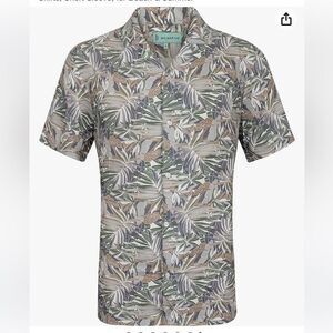 Mio Marino Men's Hawaiian Men's Casual‎ Button-Down Shirts Speckled Sahara L Nwt